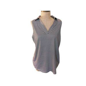 Jofit Size L Large Striped Collared Sleeveless golf Tennis Pickleball Top